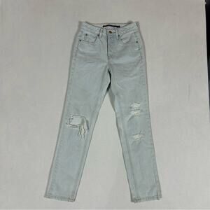 Volcom Brand Jeans Skinny Fit Button Fly Women’s 24 High Rise Light Wash Denim
